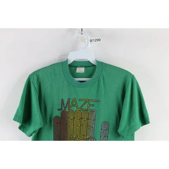 Vintage 80s Mens Small Faded Maze Live in New Orleans R&B Band Tour T-Shirt USA